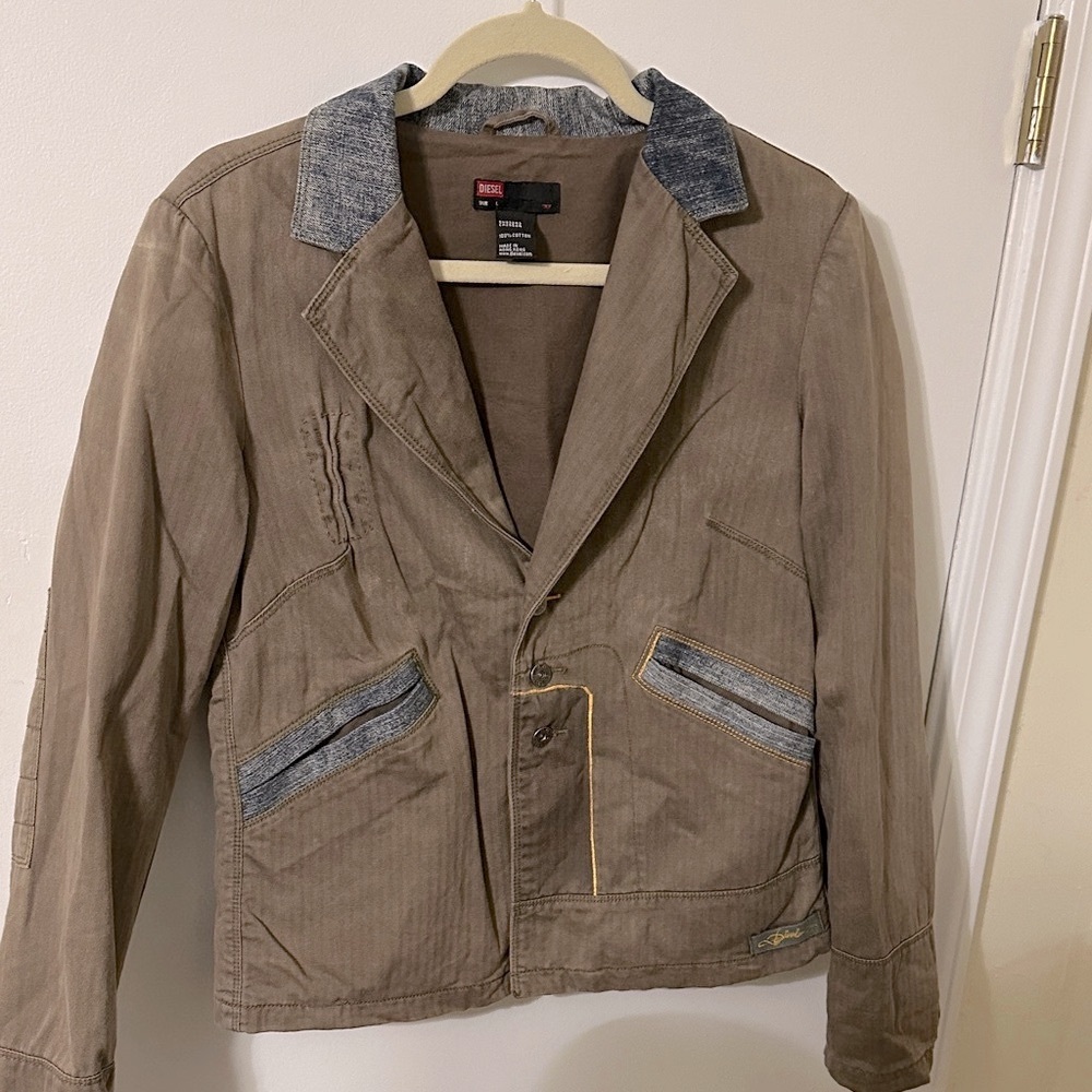 Diesel Distressed Jacket with Denim Details